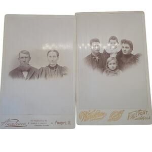 Antique Cabinet Card Photos Lot Illinois Victorian Ephemera Portraits family
